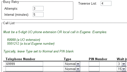 Second possible configuration for the traverse system (traverse list number)